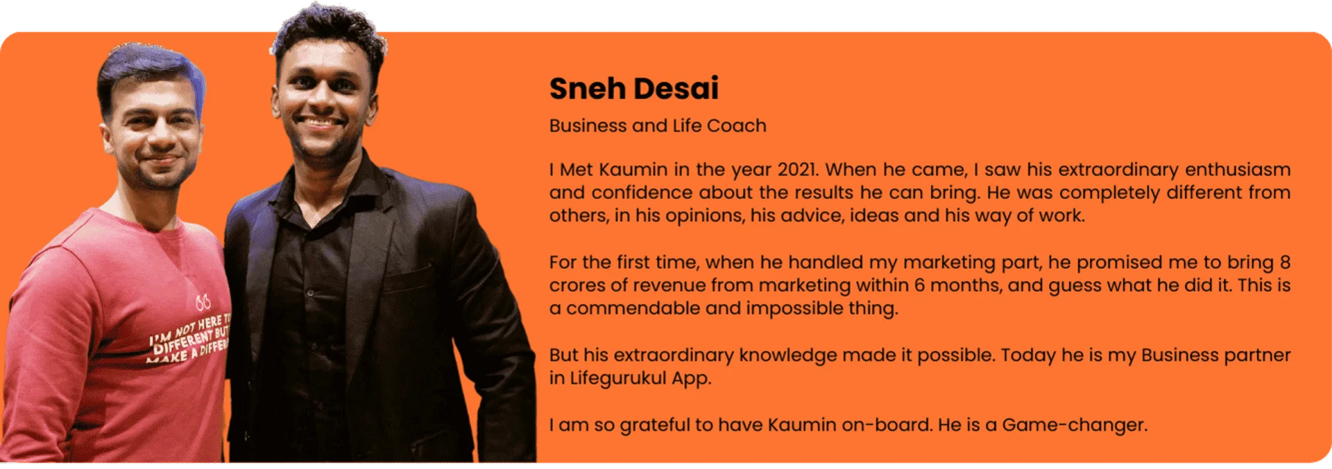 Review- how i helped Sneh desai to grow his business online